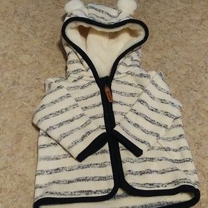 Navy/Blue Cream Colored H&M Cute Hooded Jacket